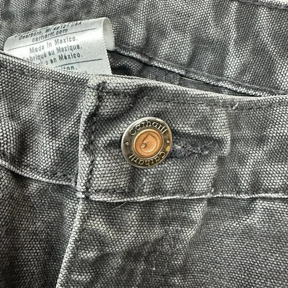Vtg Y2K Carhartt Double Knee Carpenter Pants Womens 8 Relaxed Fit Black 32x29.5 - Picture 9 of 16